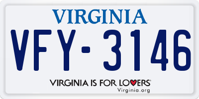 VA license plate VFY3146