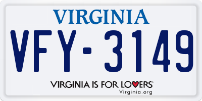 VA license plate VFY3149