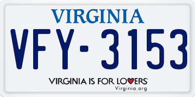 VA license plate VFY3153