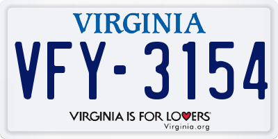 VA license plate VFY3154