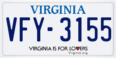 VA license plate VFY3155