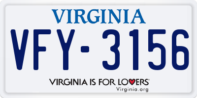 VA license plate VFY3156