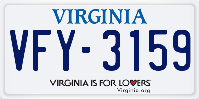VA license plate VFY3159
