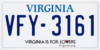 VA license plate VFY3161