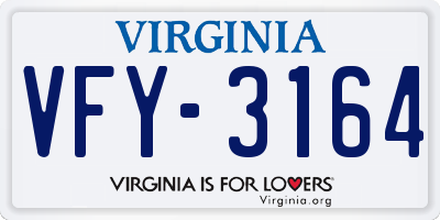 VA license plate VFY3164