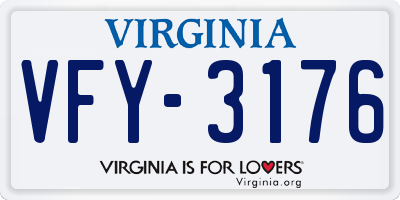 VA license plate VFY3176