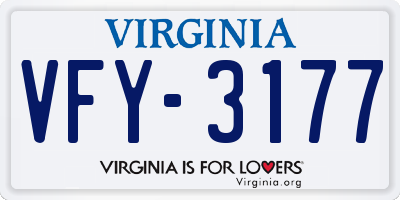 VA license plate VFY3177