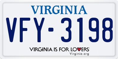 VA license plate VFY3198