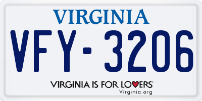 VA license plate VFY3206