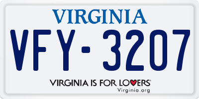 VA license plate VFY3207