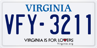 VA license plate VFY3211