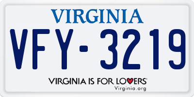 VA license plate VFY3219