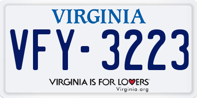 VA license plate VFY3223