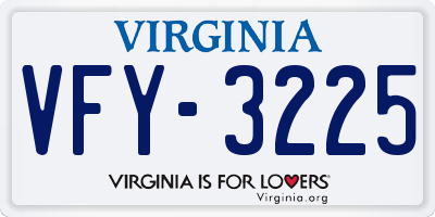 VA license plate VFY3225
