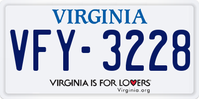 VA license plate VFY3228