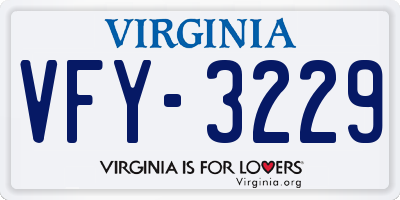 VA license plate VFY3229