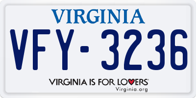 VA license plate VFY3236