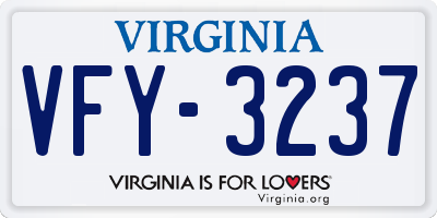 VA license plate VFY3237