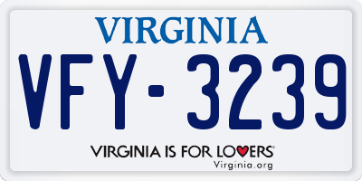 VA license plate VFY3239