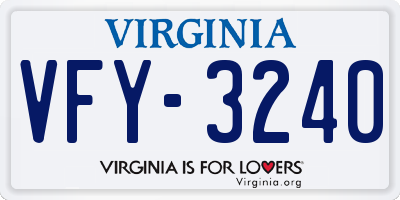 VA license plate VFY3240