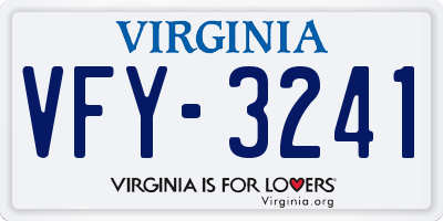 VA license plate VFY3241