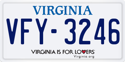 VA license plate VFY3246