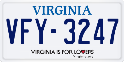 VA license plate VFY3247