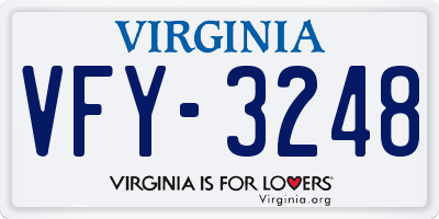 VA license plate VFY3248