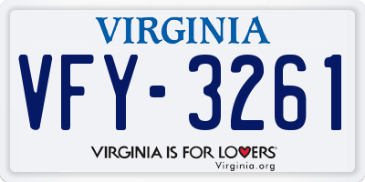 VA license plate VFY3261