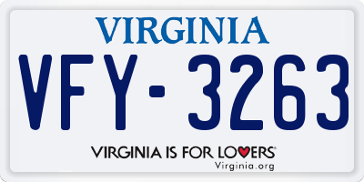 VA license plate VFY3263