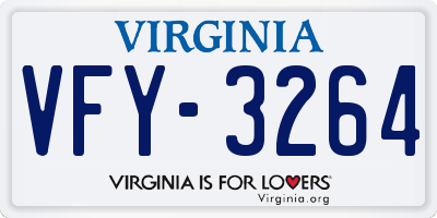 VA license plate VFY3264