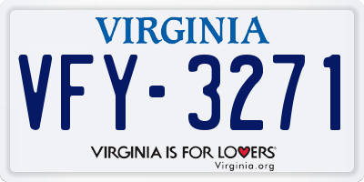 VA license plate VFY3271