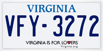 VA license plate VFY3272
