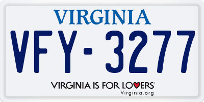 VA license plate VFY3277