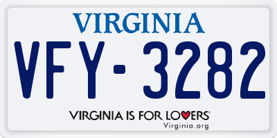 VA license plate VFY3282