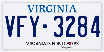 VA license plate VFY3284