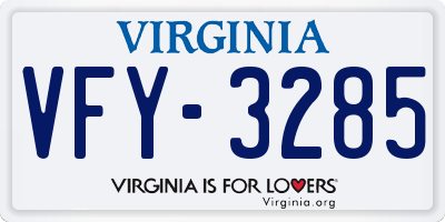 VA license plate VFY3285