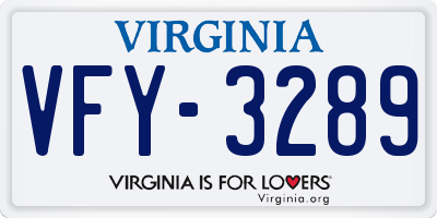 VA license plate VFY3289