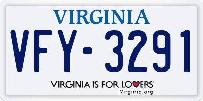 VA license plate VFY3291