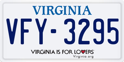 VA license plate VFY3295