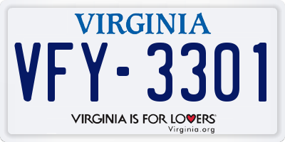 VA license plate VFY3301