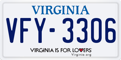 VA license plate VFY3306