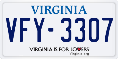 VA license plate VFY3307