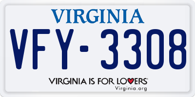 VA license plate VFY3308