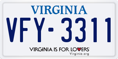 VA license plate VFY3311