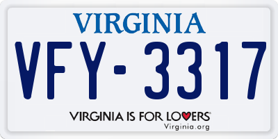 VA license plate VFY3317