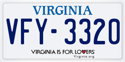 VA license plate VFY3320