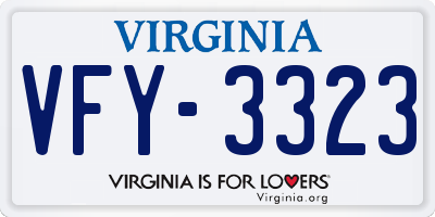VA license plate VFY3323