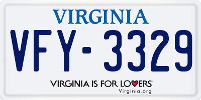 VA license plate VFY3329