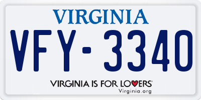 VA license plate VFY3340